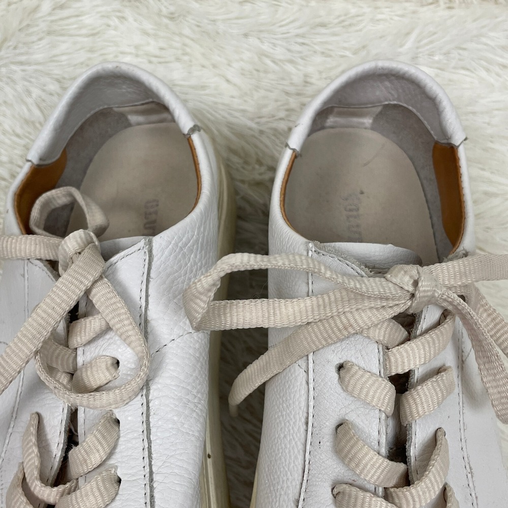 Soludos Shoes Ibiza Sneakers Womens 8.5 White Leather Classic Casual‎ Platform - Picture 8 of 11